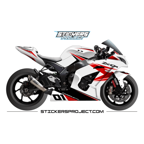 Graphic kit ZX10R (2011-2015) - white & red