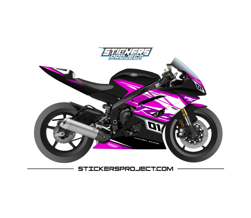 Order Yamaha R6 2008-2016 Graphic Kit - Black & Pink
