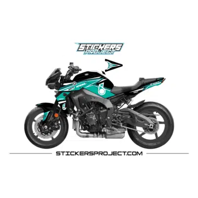 Adesivi In Resina 3D Labelbike Per Yamaha MT-10 SP 2022-2023 - Protezioni Laterali Serbatoio, Colore Blu Metal, Made In Italy