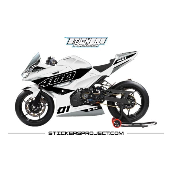 Kit graphic NINJA 400 (2018-2023) - white & grey