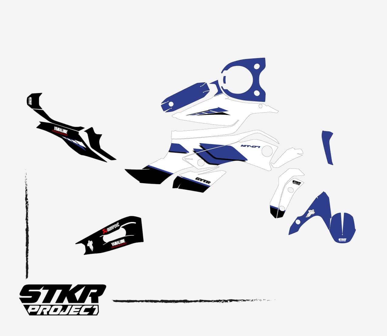 Kit déco MT-07 bleu (2014-2017) mt07 graphic
