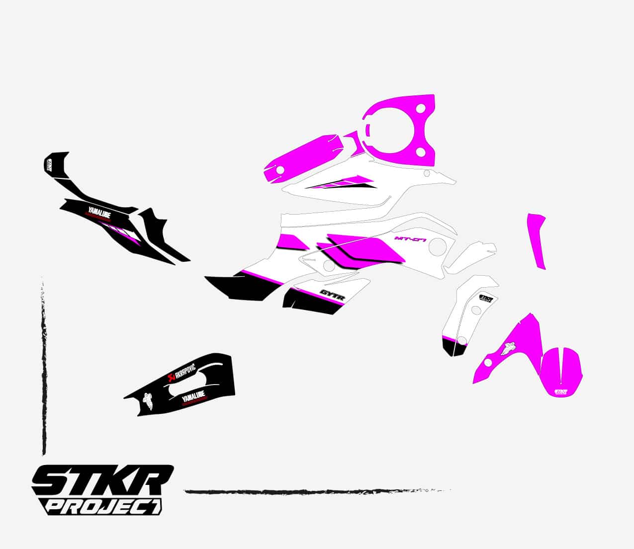 Kit déco MT-07 rose (2014-2017) mt07 graphic