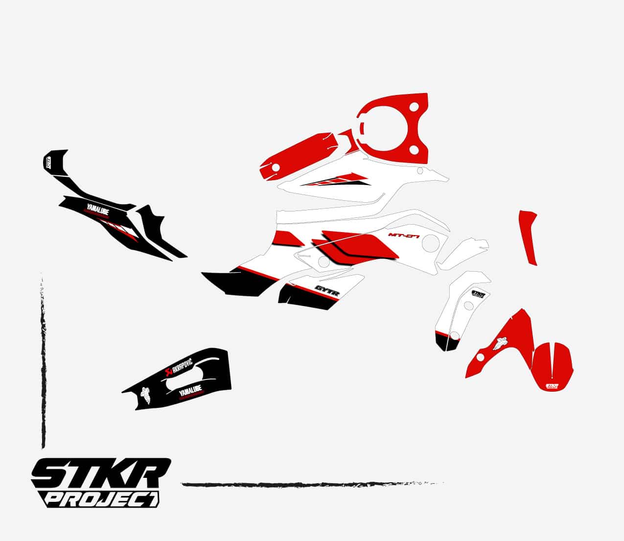 Kit déco MT-07 rouge (2014-2017) kit deco mt07
