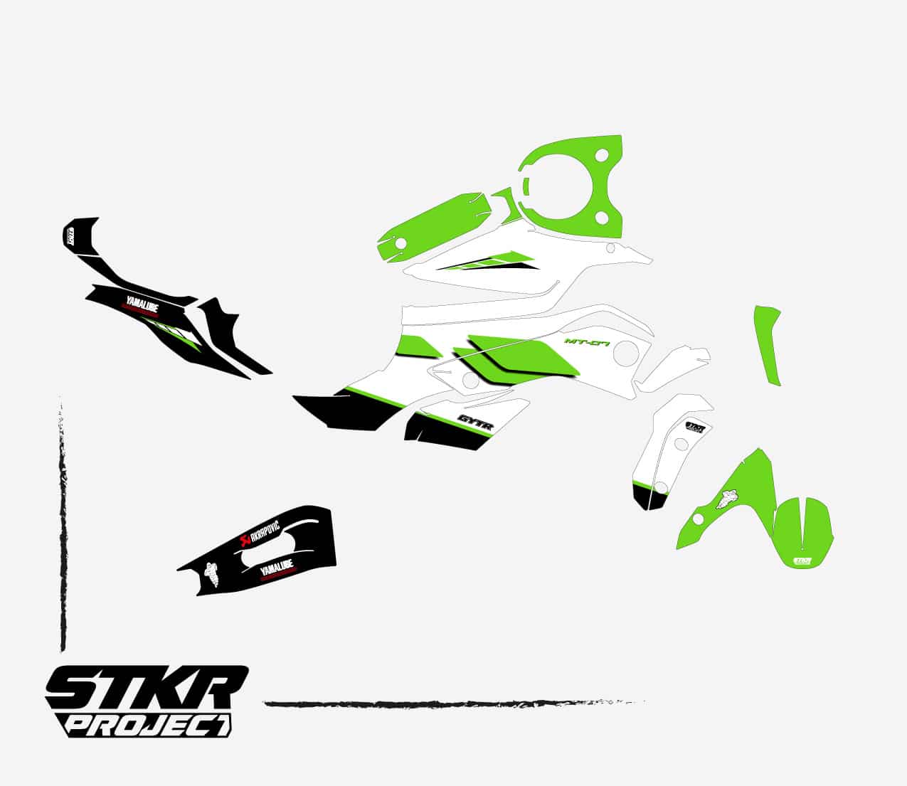Kit déco MT-07 vert (2014-2017) kit deco mt07