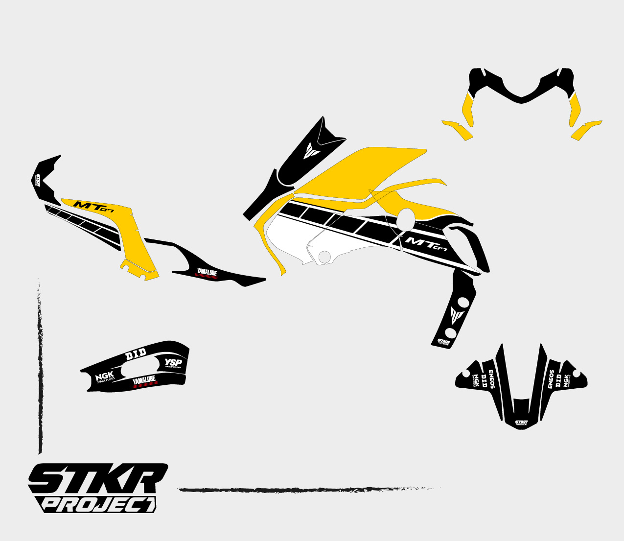 Kit déco MT-07 ANNIVERSARY jaune (2018-2020) Kit Deco MT07 anniversary