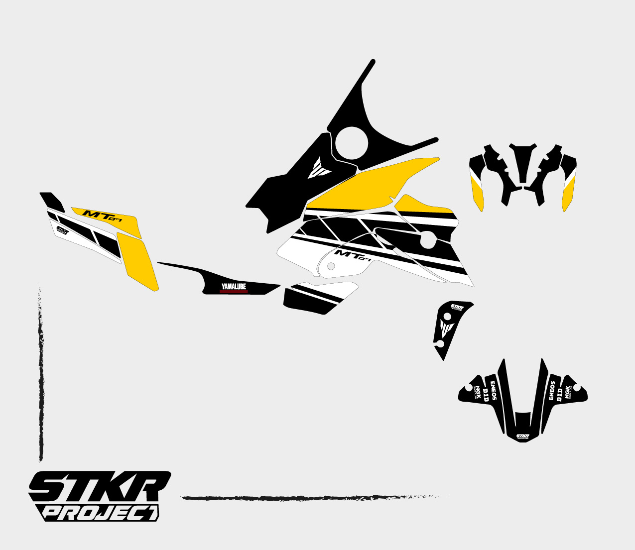 Kit déco MT-07 ANNIVERSARY jaune (2021-2024) MT07 ANNIVERSARY JAUNE