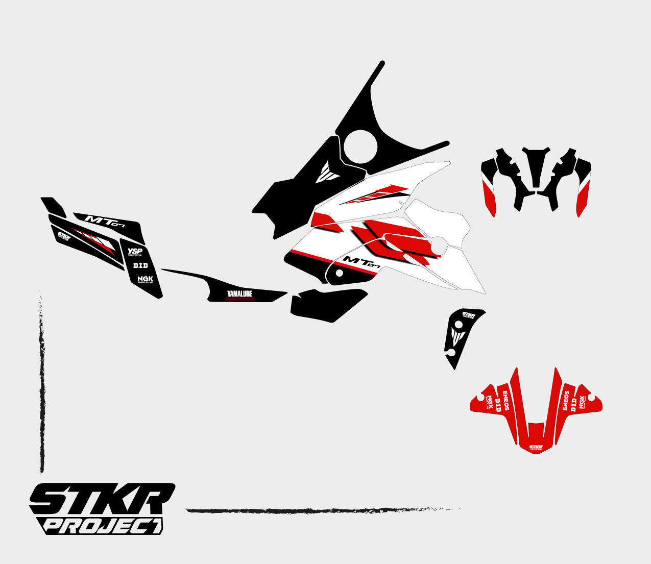 Kit déco MT-07 ANNIVERSARY rouge (2021-2024) MT07 ANNIVERSARY